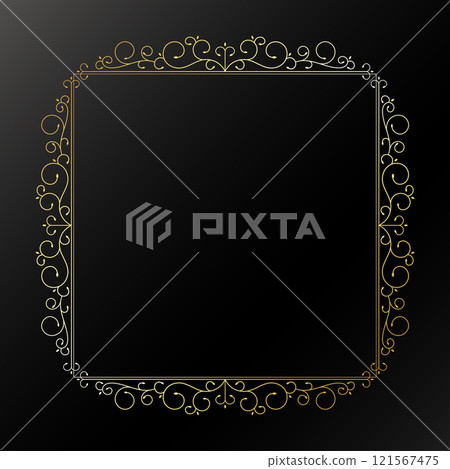 Golden beautiful frame with unique floral pattern Golden beautiful frame with unique floral pattern 121567475