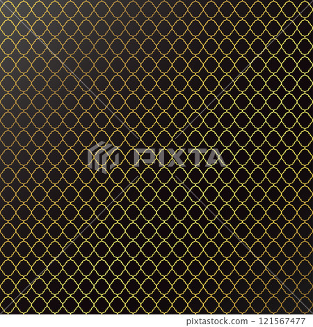 Golden islamic pattern on black background design 121567477