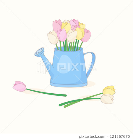 tulip flower watering can tulip flower watering can 121567670