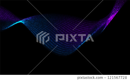Blue violet futuristic dotted wavy lines abstract technology background Blue violet futuristic dotted wavy lines abstract technology background 121567728