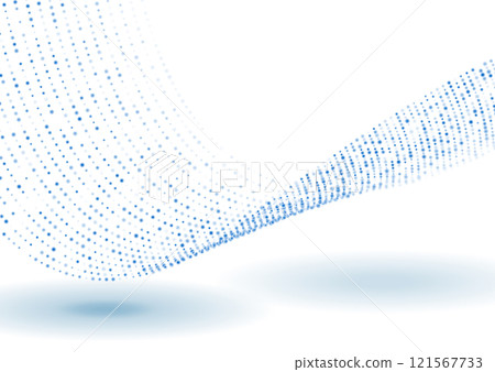 Bright blue minimal dotted waves abstract background 121567733