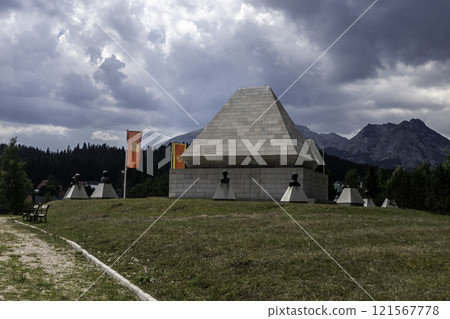 Montenegro, The Spomenik borcima NOB monument in Zabljak, the partisan memorial 121567778