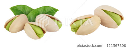 pistachio isolated on white background  with full depth of field 121567808
