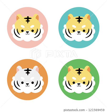 可愛的虎臉插圖集 121569459