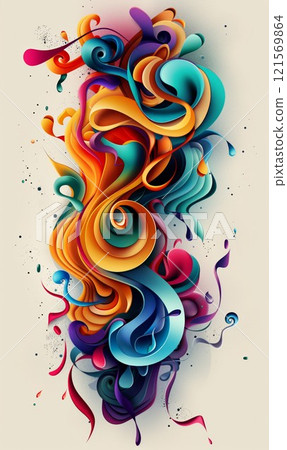 abstract colourful background with swirl and wave patterns, colorful fusion wallpaper 121569864