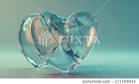 broken glass heart abstract background, painful feelings and emotions concept, break up and divorce, separation and breakup 121569933