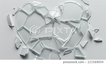 broken glass heart abstract background, painful feelings and emotions concept, break up and divorce, separation and breakup 121569934