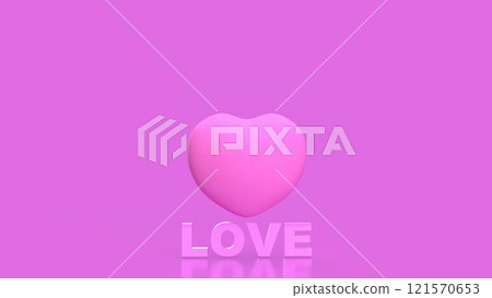 The Hearth and love text for valentine or wedding concept 3d rendering. 121570653