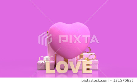 The Hearth and love text for valentine or wedding concept 3d rendering. The Hearth and love text for valentine or wedding concept 3d rendering. 121570655