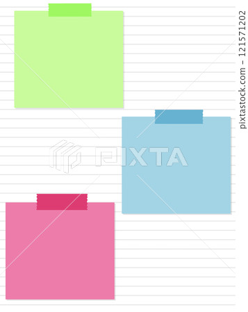 Notes attached to a notebook 121571202