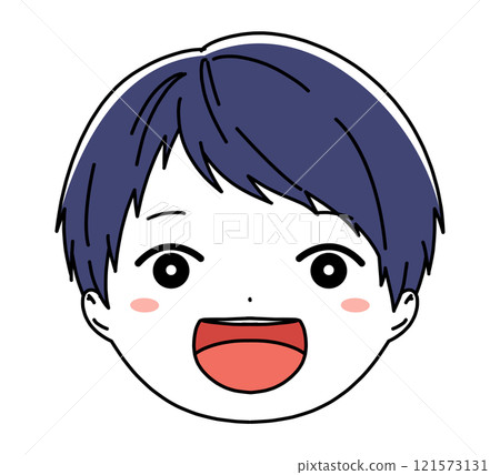 男孩臉圖示說明 男孩臉圖示說明 121573131