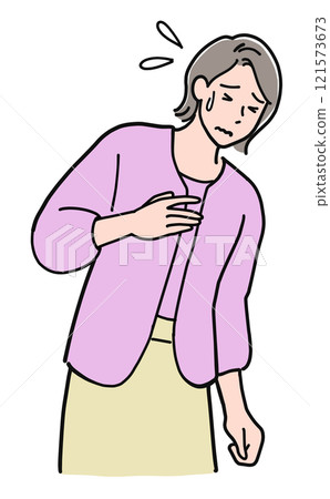 一名健康狀況不佳的中年婦女的心臟 一名健康狀況不佳的中年婦女的心臟 121573673