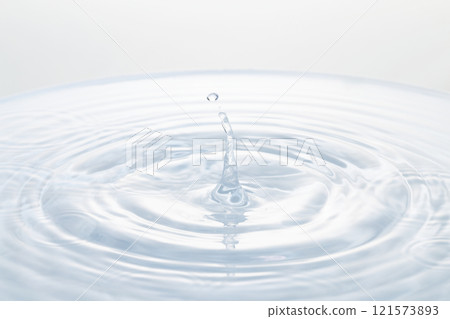 Drops of water falling on the surface of the water. 121573893