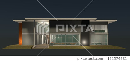 3D illustration of building project 121574281