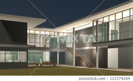 3D illustration of building project 3D illustration of building project 121574284