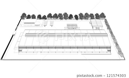 3D illustration of building project 3D illustration of building project 121574303