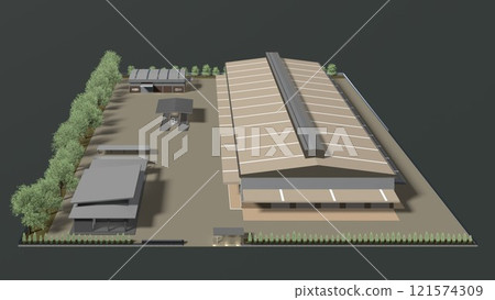 3D illustration of building project 121574309