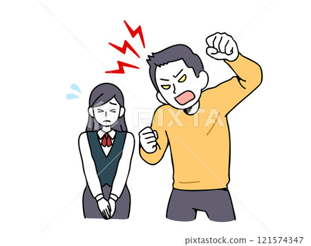 Customer harassment: female store clerk yelled at by male customer 121574347