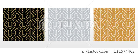 Set of abstract geometric patterns. Seamless vector backgrounds. Colored ornaments Graphic modern patterns Simple lattice graphic design Set of abstract geometric patterns. Seamless vector backgrounds. Colored ornaments Graphic modern patterns Simple lattice graphic design 121574462