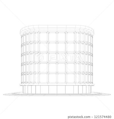 3D illustration of Building in concept 121574480