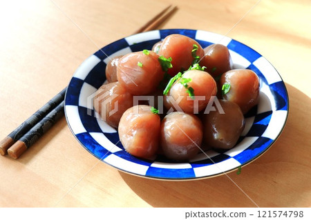 Simmered bean konnyaku Simmered bean konnyaku 121574798