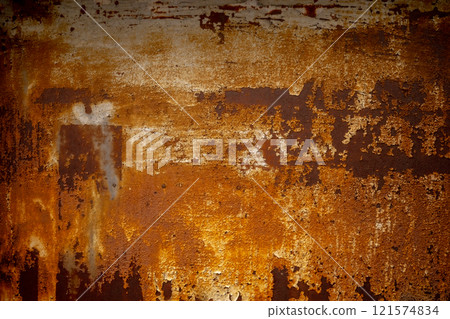 生鏽的鐵板背景材料微紅色 121574834