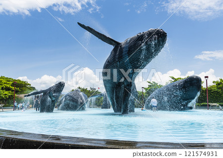 View of the Whale Water Square at the National Museum of Marine Biology and Aquarium in Kenting National Park of Pingtung, Taiwan. 121574931