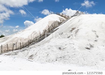 Spectacular view of the Qigu Salt Mountains in Tainan, Taiwan, one of the Southwest Coast National Scenic Area attractions. 121575560