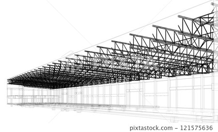 3D illustration of industrial project 3D illustration of industrial project 121575636