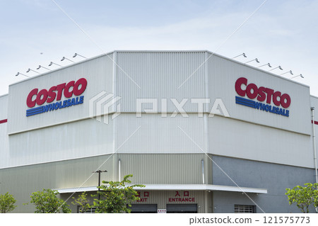 View of Costco wholesale storefront in Tainan, Taiwan. Costco Wholesale Company is the largest membership warehousing club in the United States. View of Costco wholesale storefront in Tainan, Taiwan. Costco Wholesale Company is the largest membership warehousing club in the United States. 121575773