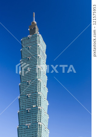 Close-up of Taipei 101 skyscraper in Taipei, Taiwan, the tallest building in Taiwan. Close-up of Taipei 101 skyscraper in Taipei, Taiwan, the tallest building in Taiwan. 121575953