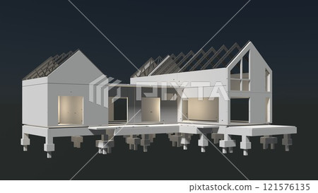 3D illustration of building and construction 3D illustration of building and construction 121576135