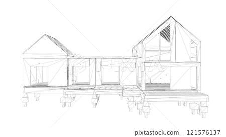 3D illustration of building and construction 3D illustration of building and construction 121576137