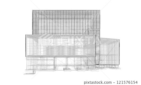3D illustration of building and construction 3D illustration of building and construction 121576154