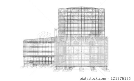 3D illustration of building and construction 3D illustration of building and construction 121576155
