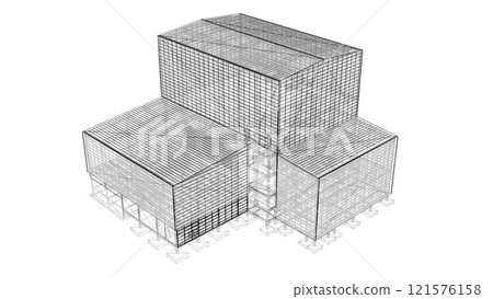 3D illustration of building and construction 3D illustration of building and construction 121576158