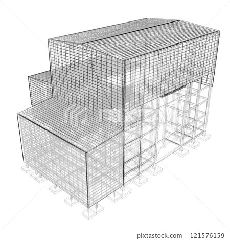 3D illustration of building and construction 3D illustration of building and construction 121576159