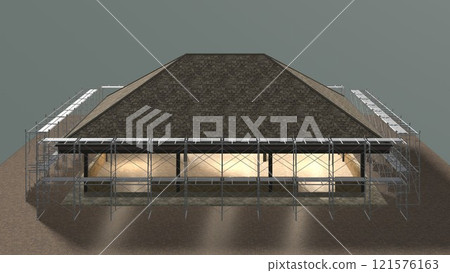 3D illustration of building and construction 3D illustration of building and construction 121576163