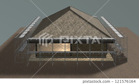 3D illustration of building and construction 3D illustration of building and construction 121576164