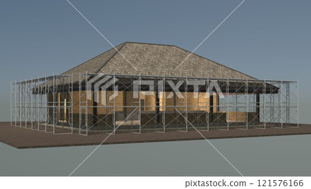 3D illustration of building and construction 121576166