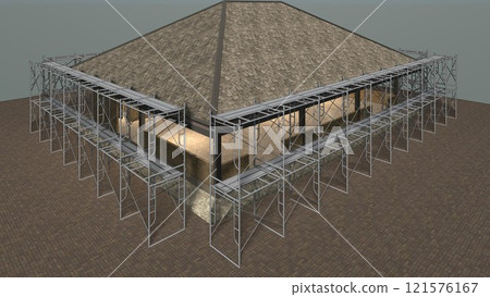 3D illustration of building and construction 3D illustration of building and construction 121576167