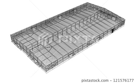 3D illustration of building and construction 121576177