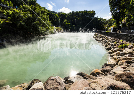 Beautiful view of Thermal Valley in Beitou, Taipei, Taiwan, Located beside Beitou Hot Spring Park. Thermal Valley in Beitou, Taipei, Taiwan. 121576217