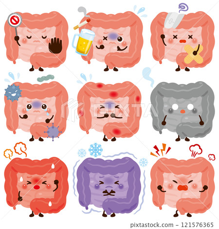 Intestinal characters in various states 121576365