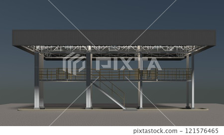 3D illustration of truck weight scale 121576465