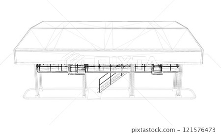 3D illustration of truck weight scale 3D illustration of truck weight scale 121576473