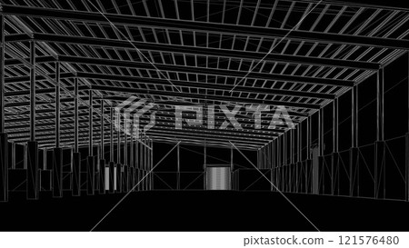 3D illustration of truck weight scale 121576480