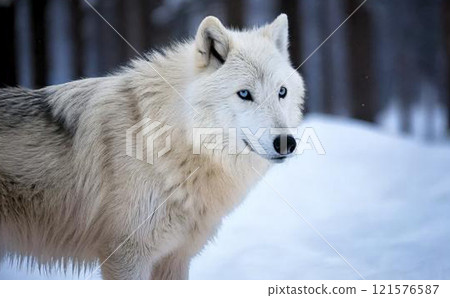 雪林裡的白狼1 121576587