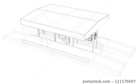 3D illustration of truck weight scale 3D illustration of truck weight scale 121576697