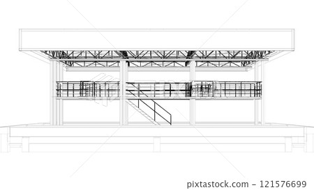3D illustration of truck weight scale 3D illustration of truck weight scale 121576699